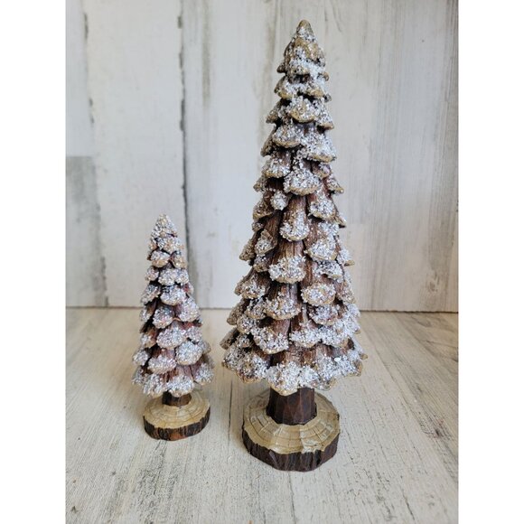 Transpac glitter unique pinecone tree set Xmas decor figure - Picture 5 of 6